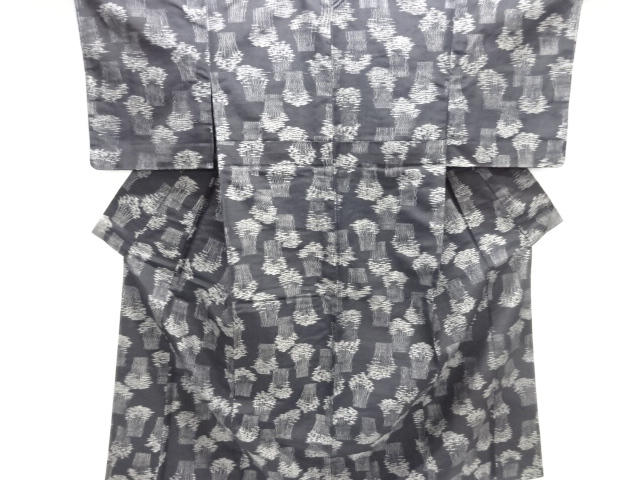 抽象模様織り出し手織り紬着物